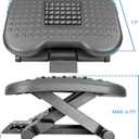 Mount-It! Ergonomic Under Desk Footrest with Massage Rollers, Adjustable Height & 30 Tilt Foot Rest Under Desk (4.25"6.75"), Office Foot Stool with Non Slip Surface (Black)