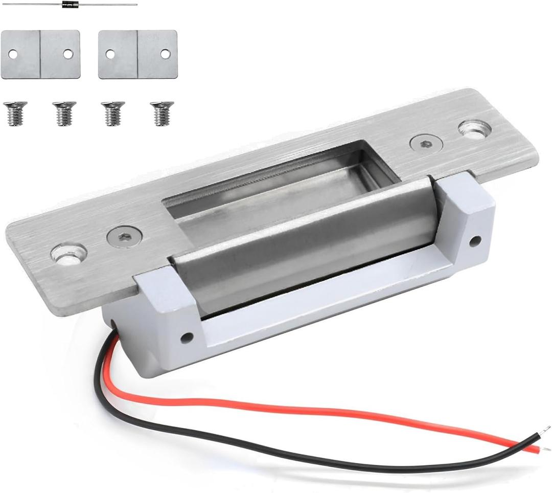 2026 Upgraded ANSI Standard Heavy Duty Electric Door Strike Lock for Door Access Control System Fail-Secure Fail-Safe Adjustable Access Control Cylindrical Locksets (Input Voltage 12VDC), Silver