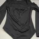 FeelinGirl Shapewear Bodysuit for Women Long Sleeve Tummy Control Body Suits Seamless Thong Body Shaper (Large, Black)