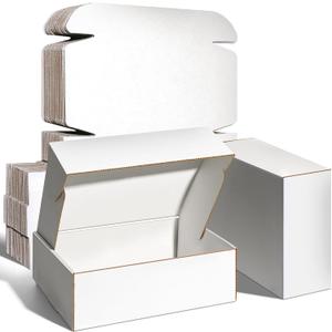 9x6x2 inches Shipping Boxes Set of 50, Corrugated Cardboard Boxes Literature Mailer Boxes Gift Boxes Small Boxes for Shipping Wrapping Mailing Packaging Small Business, White