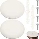 2Pcs CP3540 Ceiling Cover Plate, Round Electrical Box Cover for 3-1/2" to 4" Holes, Paintable White Plastic Hole Plates for Smoke Detector, Living Room & Office