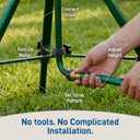 Orbit Tripod Lawn Zinc Impact Sprinkler - 360 Degree Rotating Yard Sprinkler with Adjustable Height - Heavy-Duty Zinc - High-Pressure Nozzle - for Large Lawn Coverage - 56667