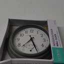 La Crosse Clock 433-3020 8-inch Indoor/Outdoor Sage Green Quartz Wall Clock with Temperature