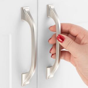 10 Pack 3-3/4 Inch Brushed Nickel Cabinet Pulls Satin Nickel Cabinet Handles Silver Kitchen Hardware for Cabinets Drawer Dresser ZP2409 Cupboard Bedroom Closet Bathroom Vanity