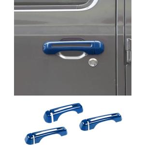 Savadicar 3-Piece Blue Door Handle Cover Trim Kit for Jeep Wrangler JL JLU 4xe & Gladiator JT 2018-Present Exterior Handle Cap Accent Accessories