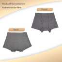 1 Pair Washable Urinary Incontinence Underwear for Men, Breathable Cotton Adult Leakproof Underwear Boxer, Reusable Incontinence Protective Briefs for Light Leaks (XX-Large = Asian Size Tag 3L)