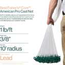 American Pro Cast Net - 4ft/6ft/8ft/10ft/12ft - 3/8" Mesh - Real Lead 1-lbs/ft Double Line - 2024 Upgraded & Optimized - Old Salt Premium Cast Nets for Fishing - E-Book & Utility Box Included