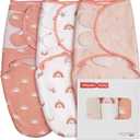 GLLQUEN BABY 3-Pack Organic Baby Swaddle Sleep Sacks for Newborn - Baby Swaddles 0-3 Months, Newborn Swaddling Sack, Rainbow & Sun, Infant Swaddle Blanket Wrap (Small/Medium)