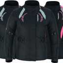 PROFIRST Women’s Motorcycle Jacket with CE Armor – Waterproof 4 Season Riding Jacket with Reflective Panels & Adjustable Fit, Large