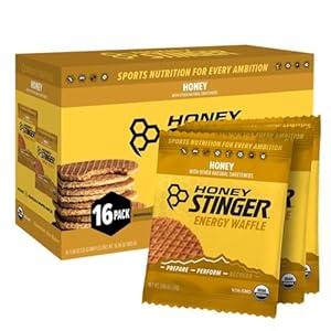 Honey Stinger Organic Honey Waffle, Energy Stroopwafel for Exercise, Endurance and Performance, Sports Nutrition for Home & Gym, Pre and Post Workout, Box of 16 Waffles, 16.96 Ounce (Pack of 16)
 (EXP 10/29/26)