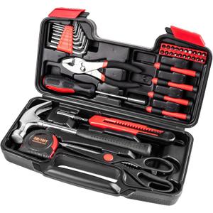 39PCS Tool Set for Home, Basic Household Apartment College Dorm Repair Tool Kit, Small Home Hand Tool Set for All Purpose, Portable General Tool Kits for Men, Upgrade Toolkits for The House
