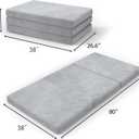 SINWEEK Tri Folding Mat Foam Topper 3.8" Thickness Floor Cot Mat, Guset mat with Removable&Machine Washable Cover and Lining, CertiPUR-US Certified 38 x 80 Inch