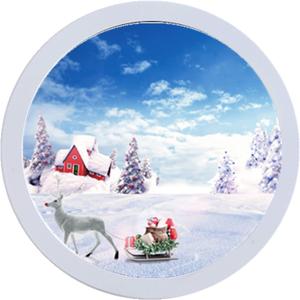 Round Photo Frame Wooden Wall Hanging Picture Frames for Home Office Wall Decor (White, 8 inch)