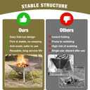 Portable Fire Pit with Grill for Camping, Heavy Duty Collapsible Foldable Fire Pit with Campfire Grill & Carry Bag for Outdoor, Backyard, Patio, Picnic, BBQ