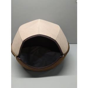Large Cat Tunnel Bed for Indoor Cats Up to 30 Lbs Peekaboo Donut Cave with Catnip and Plush Toys Scratch Resistant Felt Design Detachable and Washable Cat Tunnel (Beige, Large)