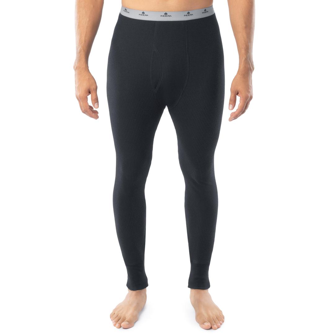 Indera Men's Heavyweight Cotton Waffle Long Johns Thermal Underwear Bottom, Size XL