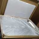 Umzodo 24"x36" Brushed Nickel Bathroom Vanity Mirror for Over Sink, Rounded Rectangle Silver Metal Frame Mirror for Wall, Living Room, Entryway, Vertical or Horizontal