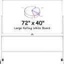 (Bundle of 2 Sets) MaxGear Large Seamless Rolling White Board on Wheels, 72" x 40" Big Mobile Magnetic Dry Erase Board with Stand, Reversible Single-Piece Whiteboard with Aluminium Frame and Stand