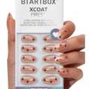 BTArtbox Press On Nails Short - Feel My Love, Lamp-Curable 3D Red Heart Valentines Almond Press On Nails with Glue and Adhesive Tabs for Women in 16 Sizes - 32 Nails All-in-One Kit