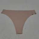 LUCKMEEY Cotton Thongs for Women Seamless Thongs for Women No Show Thong Panty Liners Workout G-String Thongs Underwear (Large, Cream)