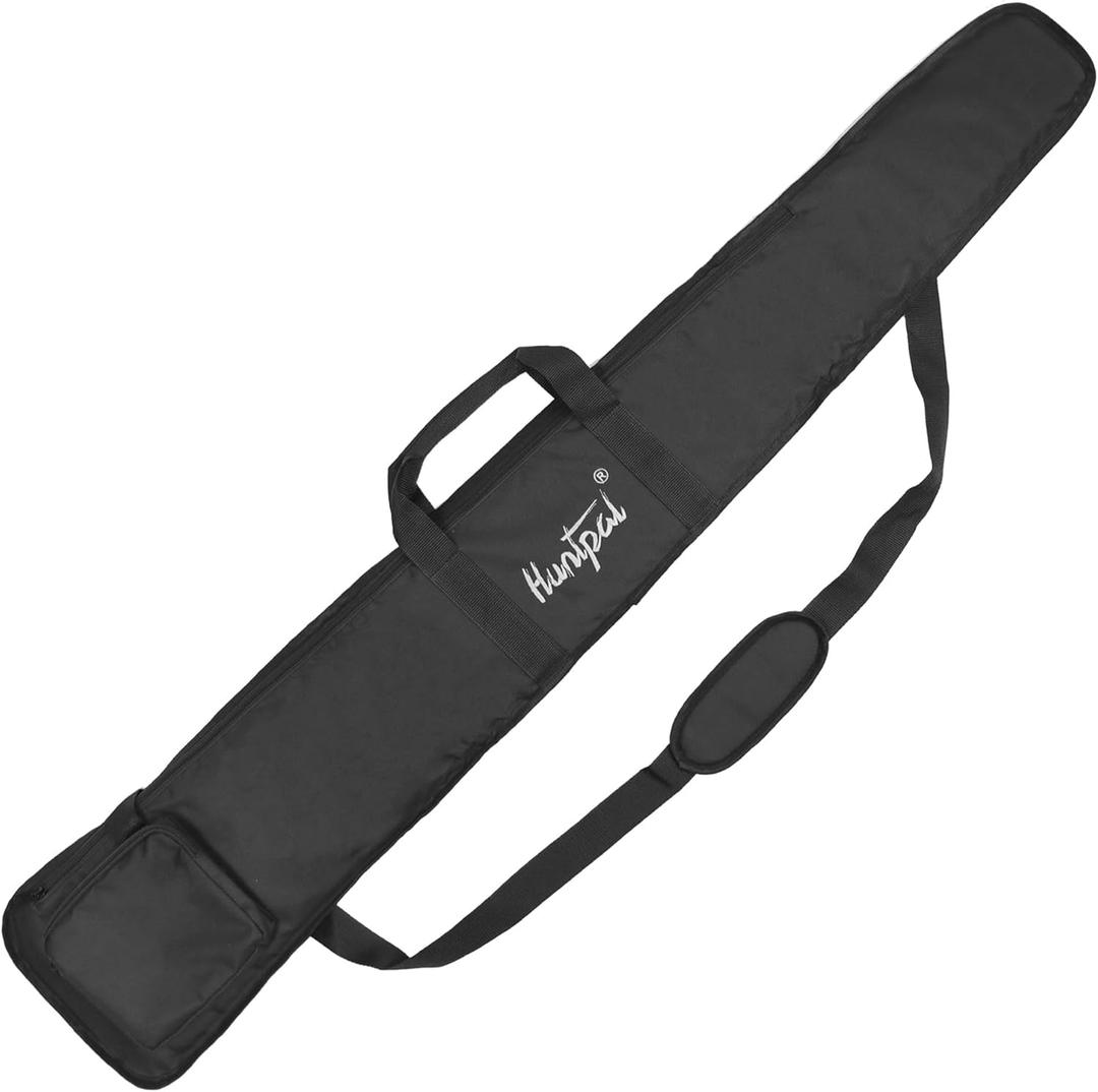 HUNTPAL 52" Soft Shotgun Case for Rifle Storage and Transport, Water-Resistant Tactical Bag with Zipper Closure, Adjustable Shoulder Strap, Carry Handle and External Accessory Pocket (Full Black)