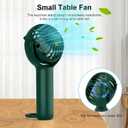 2 x 2 IN 1 Portable Mini Handheld Fan with Keychain Stand, Personal Powerful Cooling Fan, Small Battery Operated Table Fan, Quiet Hand Fan, USB Rechargeable, Birthday Gifts for Women (Dark green)