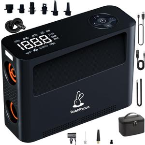 Paddle Board Pump 10 Pump Modes SUP Air Pump 500L Airflow/min Tire Inflator Portable Air Compressor 4X Speeds Electric Air Pump Suitable All Model Tires, Tents, SUP, Air Mattess, Kayak (Black)