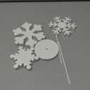 Huwena 3 Pcs White Winter Standing Wooden Snowflakes Block Christmas Snowflake Tabletop Decor Rustic Wooden Xmas Ornaments Decor for Home Winter