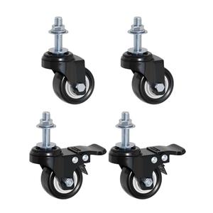 2" Swivel Caster Wheels Set of 4,Heavy Duty 440lbs Capacity No Noise,M10x10 Screws,2 Pack Locking with Brake