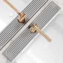 eormoe Kitchen Faucet Absorbent Mat - Diatomaceous Earth Splash Guard for Sink Faucet, Aesthetic Water Absorbing Stone Tray in The Modern Home [Grey, 23.6" x 3.9"] (Gray)