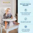 Upseat The Original Ergonomic Baby Floor & Booster Seat with Tray, Developed with Physical Therapists for Upright Posture & Healthy Hip Development, 424 Months, Dishwasher-Safe Extra-Large Tray, Gray