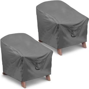 Vailge Patio Adirondack Chair Covers, Heavy Duty Patio Chair Cover, Waterproof Outdoor Lawn Patio Furniture Covers (Standard - 2 Pack, Grey)
