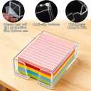 Acrylic Sticky Note Holder with Pen Slot Clear Sticky Note Dispenser for 4x6 Inch Notes Post It Holder for Desk Organizer School Home Office Supplies