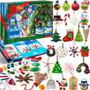JOYIN 2025 Christmas Art & Craft Advent Calendar, 24 Days Christmas Countdown, Kids DIY Crafts with Children's Scissors Glue Lanyards Paint Watercolor Pens for Xmas Party Favor Gifts