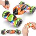 Nicella Remote Control Car, RC Toys Gifts for 6 7 8 9 10 11 12 Year Old Boys Girls - 360 Rotating 4WD Gesture Sensing RC Sunt Car with Lights & Music - Cool Birthday Gifts for Kids (Orange/Green)