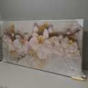 LevvArts Large Vintage Floral Canvas Wall Art White Orchid Flower Painting Artwork Beige Canvas Prints Framed for Farmhouse Living Room Office Decor 24x48 Inches