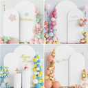 Putros Wedding Arch Cover 7.2FT, 6FT White Spandex Fitted Round Top Chiara Backdrop Stand Covers 2 Set for Wedding Birthday Party Decoration