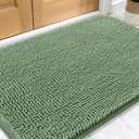 OLANLY Dog Door Mat for Muddy Paws 30x20, Absorbs Moisture and Dirt, Absorbent Non-Slip Washable Doormat, Quick Dry Chenille Mud Mat, Entry Indoor Entryway Carpet for Inside Floor, Olive Green