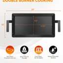 Carbon Steel Griddle for Gas Grill with Spatula Set, 24" x 10" Flat Top Griddle for Stove Top, Induction & Electric Cooktop, Double Burner Griddle Pan, Nonstick Cookware Griddle Insert