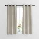 NICETOWN Blackout Natural Curtains for Bedroom - Window Treatment Thermal Insulated Grommet Solid Drapes Thermal Curtains Sound Reducing for Basement/Kitchen, 2 Panels, W37 x L54