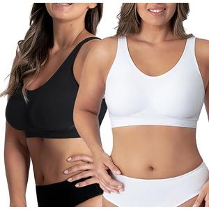 SHAPERMINT Wireless Bras for Women No Underwire – Small to Plus Size Bralettes with Support and Natural Lift, White, 3XL