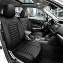 DISUTOGO for Subaru Outback Seat Covers 2020 2021 2022 2023 2024 2025 2026 Full Set Seat Covers Waterproof Faux Leather 1:1 Custom Car Seat Covers Airbag Compatible(5 Seats,Black)