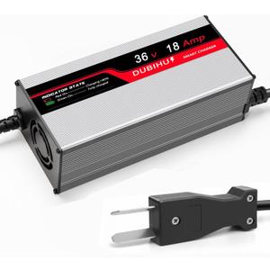 36V 18A Golf Cart Battery Charger for Lead Acid Batteries 16FT Long Cable, Works with Club Car & Yamaha Crowfoot Intelligent 3-Stage Charging System for Fast and Efficient Charging