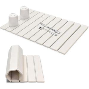 Large Stone Dish Drying Mat for Kitchen Counter, 24"(L)×16"(W), Collapsible Quick Drying Dish Mats, Ultra Absorbent Diatomaceous Earth Mats for Dishes Bottles Cups, Match Any Countertop