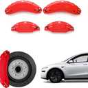 Caliper Covers for Compatible with for Tesla Model Y Juniper Accessories, 2025 2026 19 20 Inch Wheel Hub Front and Rear Brake Caliper Covers - Red Front and Rear Brake (Model Y Juniper2025-new)
