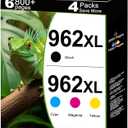 962XL Ink Cartridges Combo Pack Replacement for HP 962 XL 4 Pack (HP962XL HP962) to use with 9015e 9010 9015 9025e 9020 9018e 9018 9025 9012e 9010e 9012 9020e 9019 Printers (Cyan Magenta Yellow Black)