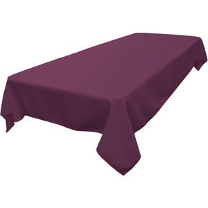 LA Linen Polyester Poplin Washable Rectangular Tablecloth, Stain and Wrinkle Resistant Table Cover Fabric Table Cloth for Dinning, Kitchen, Party, Holiday 60 by 90-Inch, Eggplant 60 in x 90 in