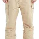 Men's Snow Pants Waterproof Insulated for Winter Outdoor Skiing Snowboarding Ski Pant (Medium, Beige)