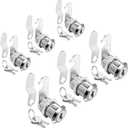 Cam Locks Keyed Alike, 1'' Cabinet Lock Fits on 3/4'' Max Door Thickness, Secure File Drawer Mailbox RV Storage Replacement Set, Zinc Alloy (1 Inch 6Pcs)