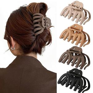 4 Pcs Octopus Claw Clips Octopus Hair Claw Clips for Women 3.8" Large Hair Claw Clip for Women Strong Grip Non-slip Jaw Clip for Thick,natural color